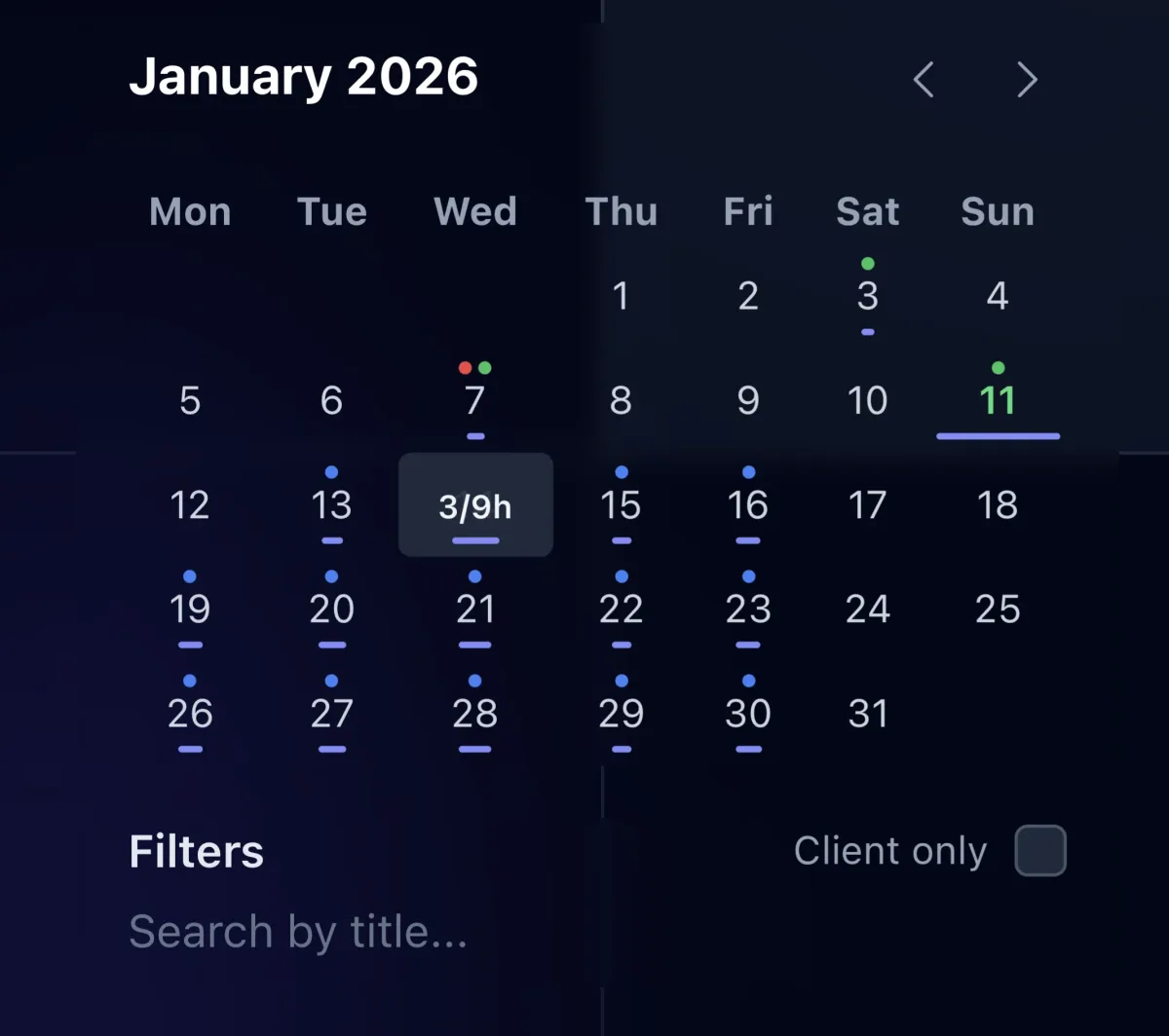 Capacity Calendar